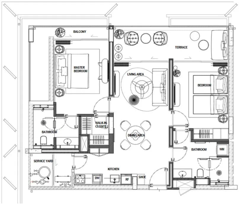 Gardens of Eden: Eden Residences · 2 BR 1