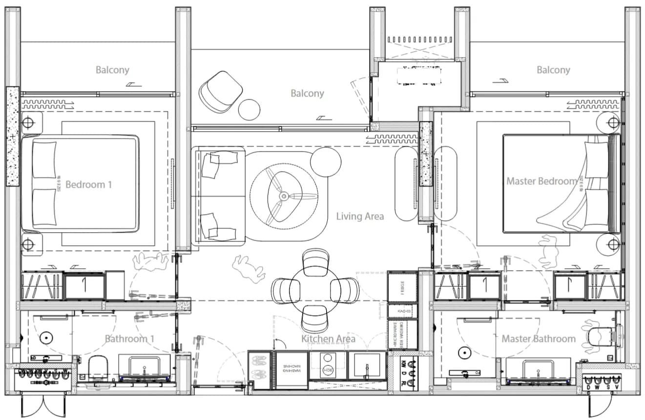 Gardens of Eden: Park Residences · 2 BR 1