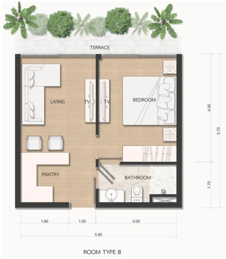 Starlight Sunrise Suksan · 33 sq.m. Unit 1